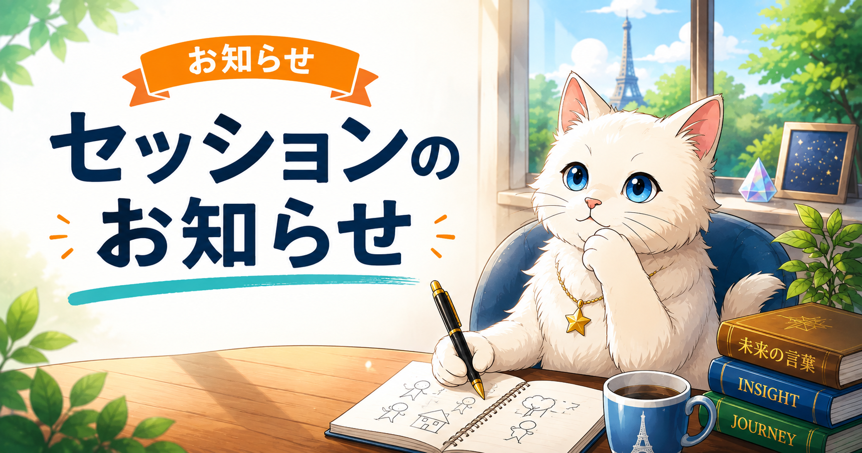 お知らせをする猫