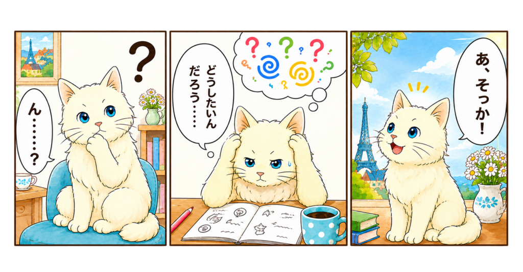 白猫のひらめき